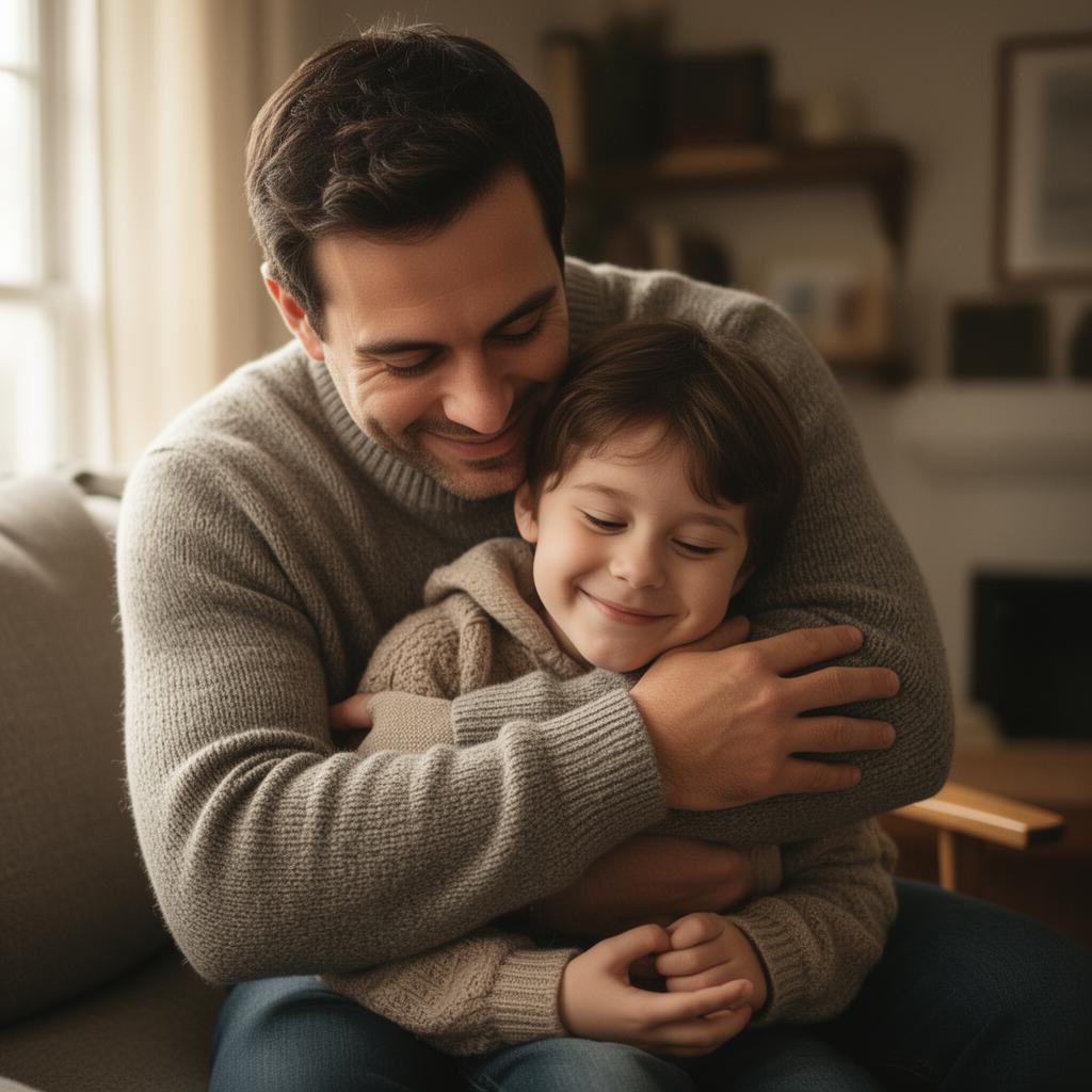 Padre conectando emocionalmente con su hijo